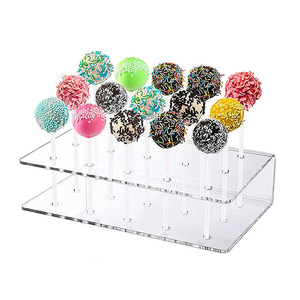 Dudukan kue Pop 15/20 lubang tampilan Lollipop berdiri akrilik bening rak <span class=keywords><strong>Display</strong></span> Pop kue untuk ulang tahun pernikahan, Hari Jadi - Product Image 1