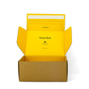 Boîte d'expédition cosmétique en carton ondulé recyclé avec logo et design personnalisés, emballage écologique pour vêtements et kits de maquillage avec fermeture autocollante - Product Image 1