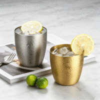 Tasse à eau FLEY en acier inoxydable 304, luxe léger, anti-chute, pour boissons froides, expresso, café, bière, thé, usage quotidien en restaurant