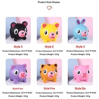 Jouet anti-stress en PVC souple, poupée à langue sortie, jouet sensoriel, décompression sonore, lapin bleu et cochon rose, unisexe