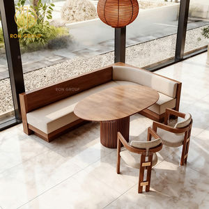 Muebles Minimalistas al por <span class=keywords><strong>Mayor</strong></span>, Mesa y Silla Redonda de Madera y Tela para Cafetería y Restaurante, Sofá, Asientos de Cabina - Product Image 4