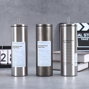 Custom 600ML <b>Double</b> <b>Wall</b> Insulated Travel Milk Coffee Cup Car Portable Outdoor Straight Tumbler Mug Sports Thermal Bottle - Product Image 1