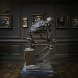 Kích thước cuộc sống bằng đồng ngồi suy nghĩ người đàn ông tượng - Product Image 3