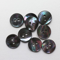 Boutons ronds en nacre rouge à 2 trous, taille et couleur personnalisées, avec paillettes, dos plat, sans nickel, lavables en machine