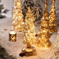 Arbre de Noël en verre, style européen, style Instagram, lumières colorées, décoration de bureau, bar, restaurant