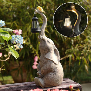 Lanterna a Forma <span class=keywords><strong>di</strong></span> Elefante in Resina Fatta a Mano, Luce Decorativa Solare per Esterni, Impermeabile per Cortile, Vialetto e Giardino - Product Image 2