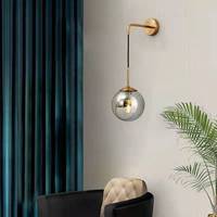 Appliques Murales Décoration Créative Boule Chevet Design de Luxe Intérieur Verre Minimaliste Ligne Nordique Led Appliques Murales Modernes