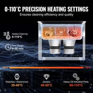 Nettoyeur à ultrasons commercial 3L 150W en acier inoxydable Minuterie de chauffage Degas Modes doux Bouton de contrôle pour bijoux Lunettes - Product Image 4