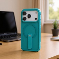 360 °   Étui de téléphone magnétique rotatif pour iPhone 17 16 Pro Max, coque rigide mate givrée avec support, protection antichoc
