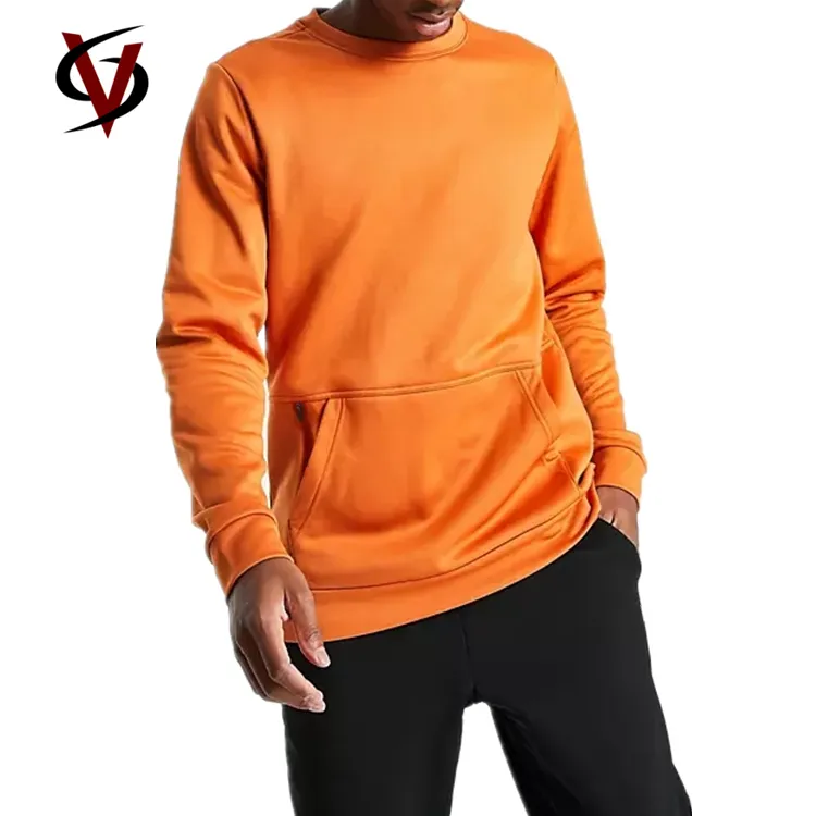 Sport Wear Moisture Wicking Long Sleeves Tee Regular Fit 100% Polyester Men's T Shirts with Zipper Pocket