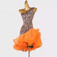 Nouvelle robe de danse latine imprimée, costume de compétition professionnel, robe de scène à épaules dénudées, jupe de danse Samba en soie/coton
