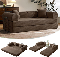 Canapé-lit modulaire convertible moderne en tissu avec pieds en acier inoxydable et mousse pure pour salon et hôtel (vente en gros)