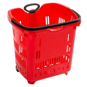<span class=keywords><strong>Cesta</strong></span> <span class=keywords><strong>de</strong></span> plástico <span class=keywords><strong>para</strong></span> supermercado, carrito <span class=keywords><strong>de</strong></span> compras <span class=keywords><strong>con</strong></span> <span class=keywords><strong>ruedas</strong></span>, venta al por mayor - Product Image 3