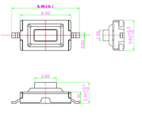 Interruptor Táctil SMD Naranja de 2 Pines, Microinterruptor de 2.5mm, Botón Pulsador para Proyectos DIY y Automotrices