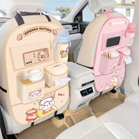 Organisateur de siège arrière de voiture en cuir de luxe, protection imperméable anti-coup de pied, sac de rangement suspendu multi-poches avec support pour tablette