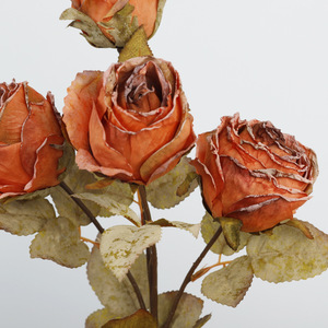 4 <b>Headed</b> English Rose Silk Flower Vintage <b>Style</b> Burnt Edge Wedding Decor Home Decor Outdoor Props High Simulation Plastic - Product Image 2