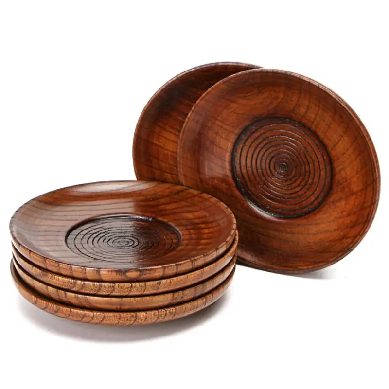 Più nuovo intaglio a spirale Eco Friendly OEM personalizzato sottobicchiere in legno tè caffè tazza di legno piattino