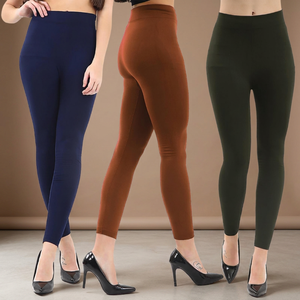 Knitted <b>Fleece</b> Lined Women Leggings Thermal Pantyhose Mid Standard Thickness Winter Warm <b>Tight</b> Seamless Casual Breathable - Product Image 3