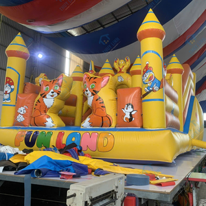 Castillo Inflable de Gato Amarillo de PVC de 5m x 7m para Parques de Diversiones, Fácil de Instalar, Aplicación de Juego de Vietnam - Product Image 2