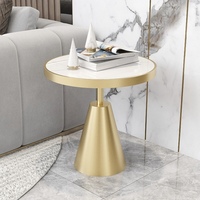 Petite table basse de luxe de style nordique légère Table d'appoint en dalle de roche pour la maison Hôtel Réunion Internet Table d'angle de célébrité pour