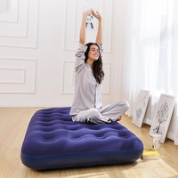 Matelas gonflable de lit d'air simple floqué de voyage adulte de haute qualité pour l'usage d'intérieur de camping