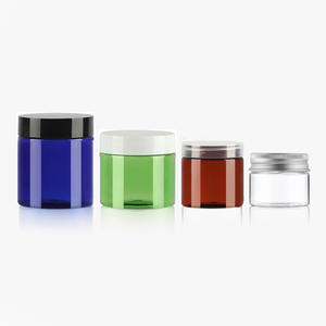 100 unidades de tarros PET vacíos azules de 50g y 80g, latas de plástico ámbar, envases para crema, tarros verdes, caja de embalaje con impresión de logotipo, botella rellenable HLD2308161 - Product Image 1
