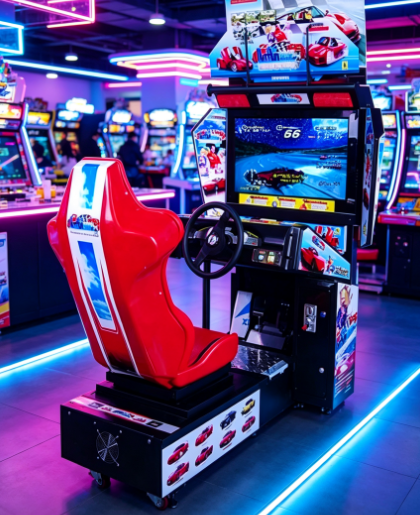 Commercial Racing Arcade Machine Coin Operated HD Driving Simulator Sit Down Game Steering Wheel Pedals Factory Wholesale