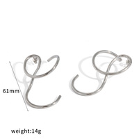 Boucles d'oreilles minimalistes en forme de ligne, irrégulières, plaquées or 18 carats PVD, imperméables, en acier inoxydable, sans ternissement, pour femmes