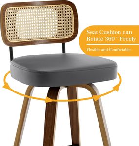 ALINUNU <span class=keywords><strong>Precio</strong></span> al por Mayor Taburete de Bar con Estructura de Madera Maciza para Bar en Casa e Isla de <span class=keywords><strong>Cocina</strong></span>, Taburete Giratorio de 360 Grados - Product Image 4