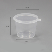 Gobelets à sauce ronds jetables en PP de qualité alimentaire, recyclables, transparents, avec couvercles, en plusieurs tailles (1 oz, 2 oz, 3 oz, 4 oz)