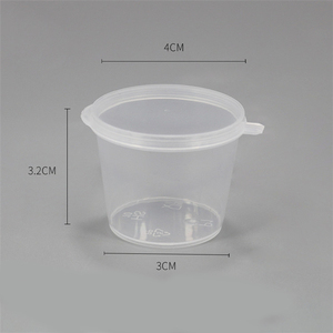 Gobelets à sauce jetables ronds en plastique transparent de différentes tailles, recyclables, 1 oz, 2 oz, 3 oz, 4 oz, avec couvercle - Product Image 3