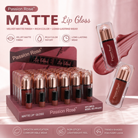 Gloss à lèvres mat en capsule Passion Rose, haute pigmentation, rouge à lèvres liquide velours pour tous types de peau, application douce, cosmétique à marque privée