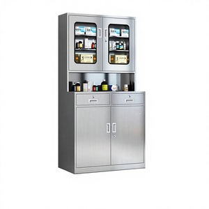 Serie di Armadietti Medici in Acciaio Inossidabile: Armadietti per Medicina Occidentale, Strumenti Dentali e Conservazione di Documenti per Cliniche e Laboratori - Product Image 1