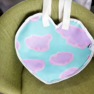 Sac fourre-tout en toile de coton réutilisable de grande capacité, imprimé sur mesure, couleur naturelle, écologique, avec forme de cœur, de haute qualité - Product Image 2