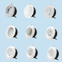 Diffuseur d'air circulaire de plafond pour ventilation CVC au design moderne, réglable, en ABS et aluminium, avec grille de sortie ronde