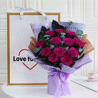 Bouquet de roses éternelles faites à la main de qualité supérieure, fleurs préservées pour Noël, Pâques, la fête des Mères, Halloween, le Nouvel An – Cadeaux très demandés