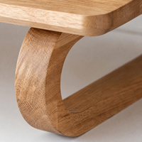 Support d'ordinateur portable en bois de chêne, support ergonomique pour ordinateur avec pieds courbes uniques, organisateur de rangement de bureau pour la maison et le bureau