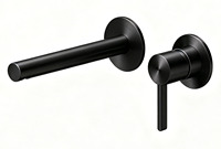 Robinet Mitigeur Mural Noir en Acier Inoxydable 316 Sans Plomb, Style Antique, Personnalisé OEM, pour Lavabo de Salle de Bain, Robinet Encastré pour Vasque