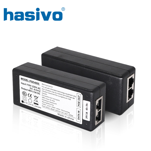 10/100M or 10/100/1000M 30 Watt Passive PoE Injector Ethernet Power for 24v PoE IP Camera Phone Wireless AP