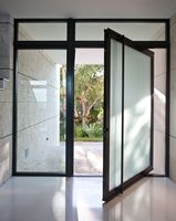 Portes d'entrée pivotantes en verre trempé, design moderne, rotation multi-angles, haute qualité, réduction du bruit