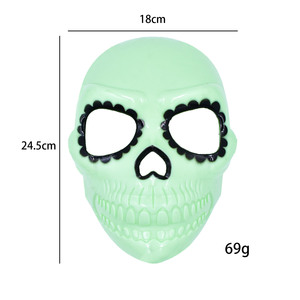 Masque de chat fantôme fluorescent vert pour Halloween HLC, masque de Jason qui brille dans le noir, masques de personnage pour cosplay et fêtes - Product Image 5