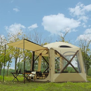Carpa <span class=keywords><strong>de</strong></span> Camping Hexagonal <span class=keywords><strong>de</strong></span> 360 cm, Carpa <span class=keywords><strong>de</strong></span> Comedor Impermeable con Revestimiento <span class=keywords><strong>de</strong></span> PU Oxford 300D <span class=keywords><strong>para</strong></span> 8-11 <span class=keywords><strong>Personas</strong></span> - Product Image 2