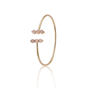 Aqua calcédoine pierres précieuses bracelets de manchette réglables ensemble de broches pierres précieuses empilables bracelet fait main bijoux article cadeau pour bien-aimé - Product Image 5