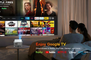 Proyector Portátil CRE F1 con Google <span class=keywords><strong>TV</strong></span>, Dongle 2K, Corrección Automática, 1+8GB, Wi-Fi de Doble Banda, Sonido Estéreo HIFI, Personalizable - Product Image 2