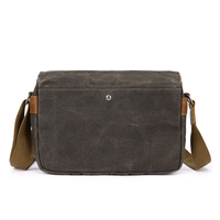 Vintage kleine Leder Umhängetasche Waxed Canvas Flap Cross body Messenger Sachel für Männer Frauen für Reisen Digital Gear/Kamera