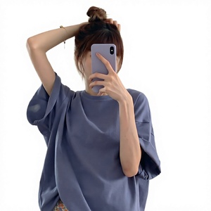 Camisetas de punto largas estilo coreano con logo, para mujer, bonitas, holgadas, con estampado gráfico, informales, ¡Gran oferta! - Product Image 3