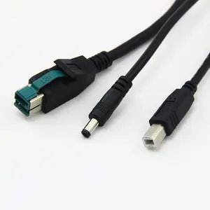 Exclusiva alimentação personalizada de 12v usb para dc5.5, b, alimentado por usb, divisor y 2 em 1, cabo para impressora pos