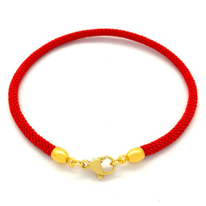 <b>Red</b> And Black Rope <b>Bracelets</b> 3Mm Gold Clasp Unisex Jewelry Gift For Chinese Zodiac Year - Product Image 2