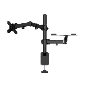 인치 LCD 모니터 마운트 디스플레이 스탠드에 맞는 하이 퀄리티 조정 가능한 이중 암 지원 노트북 플레이트