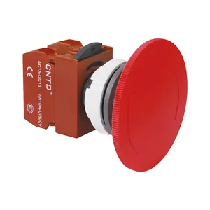 Interruptor de botão plano para mola, interruptor de botão de pressão 22mm de plástico com luz LED momentânea IP65 16A/10A/5A série CNTD C3PNR6